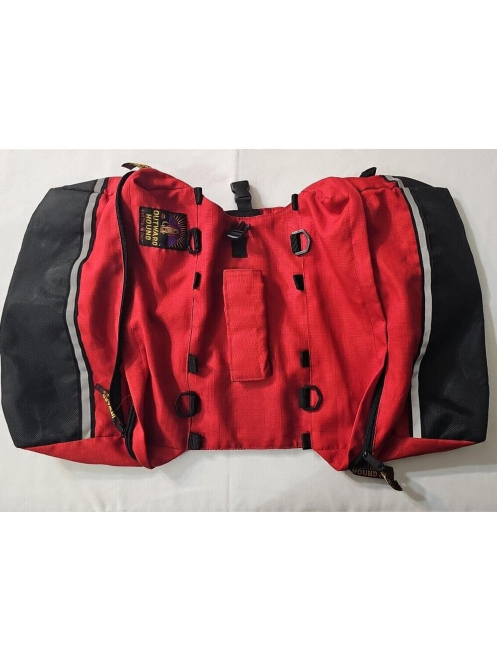 Outward Hound Pet Travel Gear  Camping Hiking Dog Bag Backpack Red/Black Large